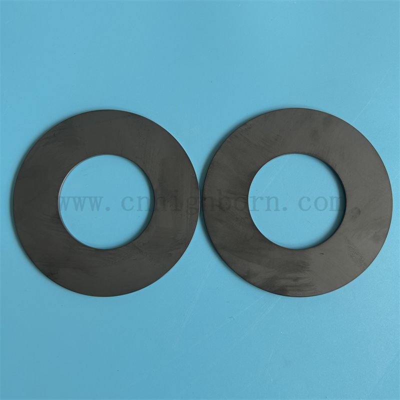 Insulator Black Silicon Carbide Plate Wear Resistant Large Diameter SiC Ceramic Ring 