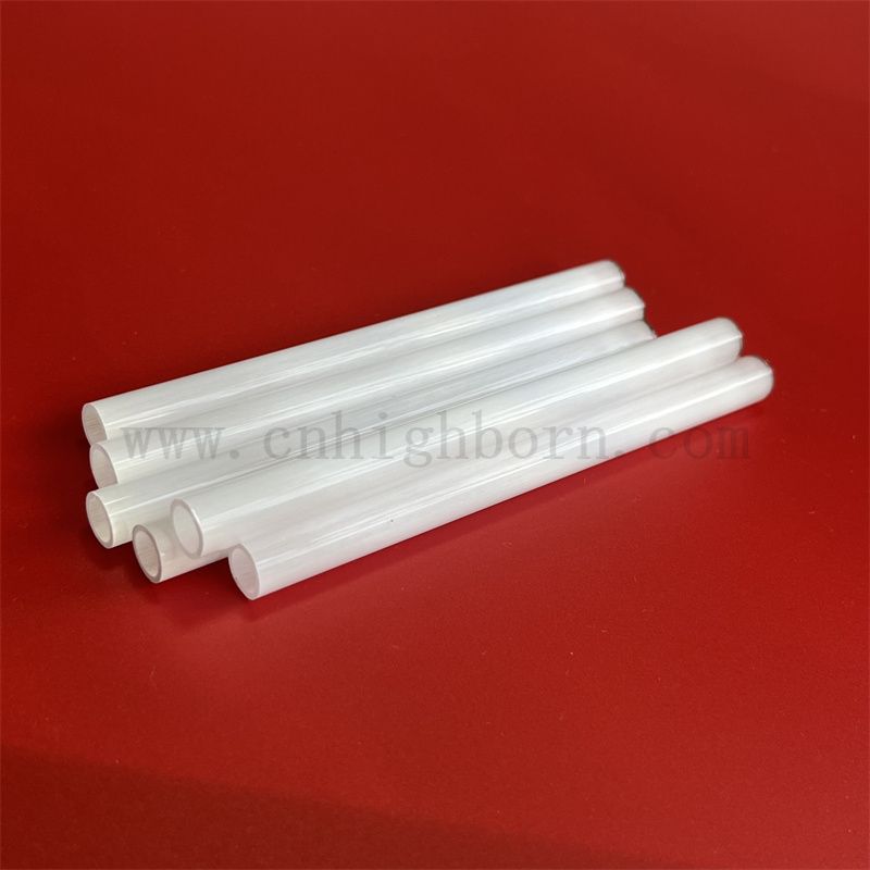 Customized Size Milky Quartz Fused Glass Tube Opaque Quartz Pipe