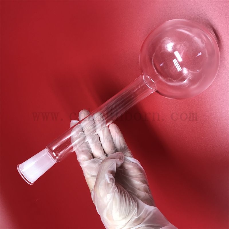 Transparent Long Neck Quartz Glass Round Bottom Flask 500ml