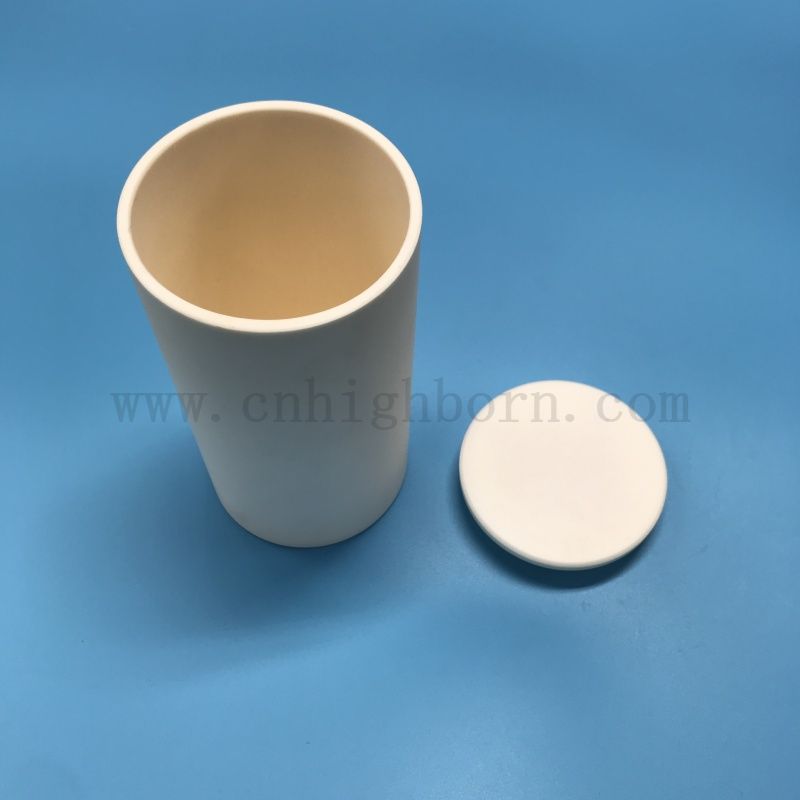 Al2o3 Cylindrical Ceramic Melting Crucible Alumina Pot with Good Sealing Performance T-shaped Lid Cap