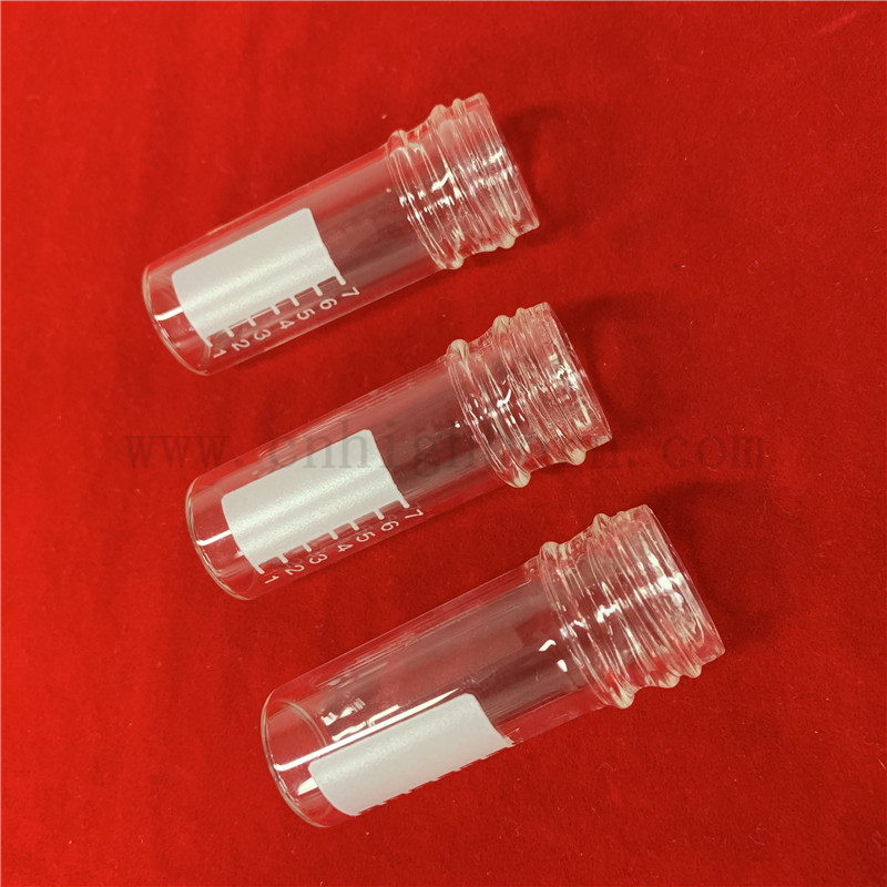  Customized Transparent Fused Silica Quartz Glass test tube with flat bottome