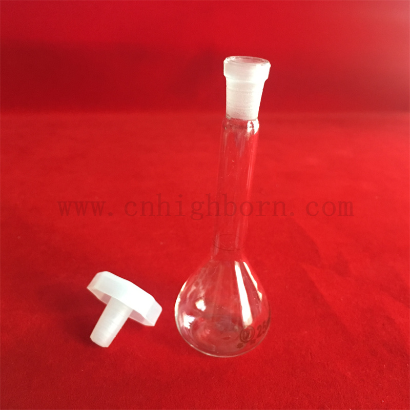 Clear Lab borosilicate Glass Volumetric Flask Bottle with Sealed Top