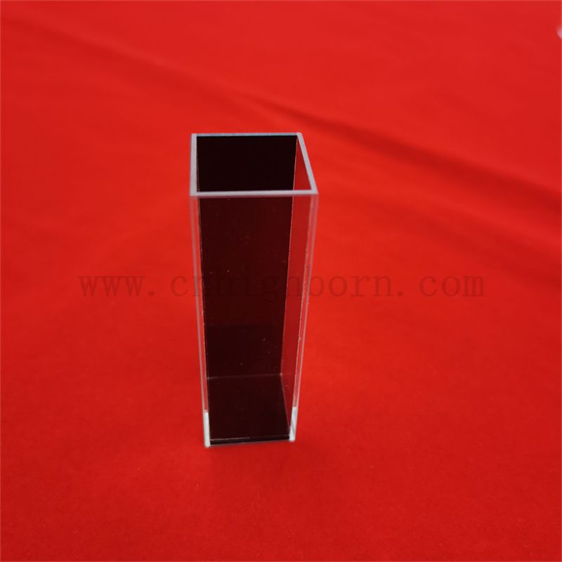 Customized Sample Cell for Lab Analytical Instrument Self Masking Black Quartz Glass Cuvette Absorption Cell