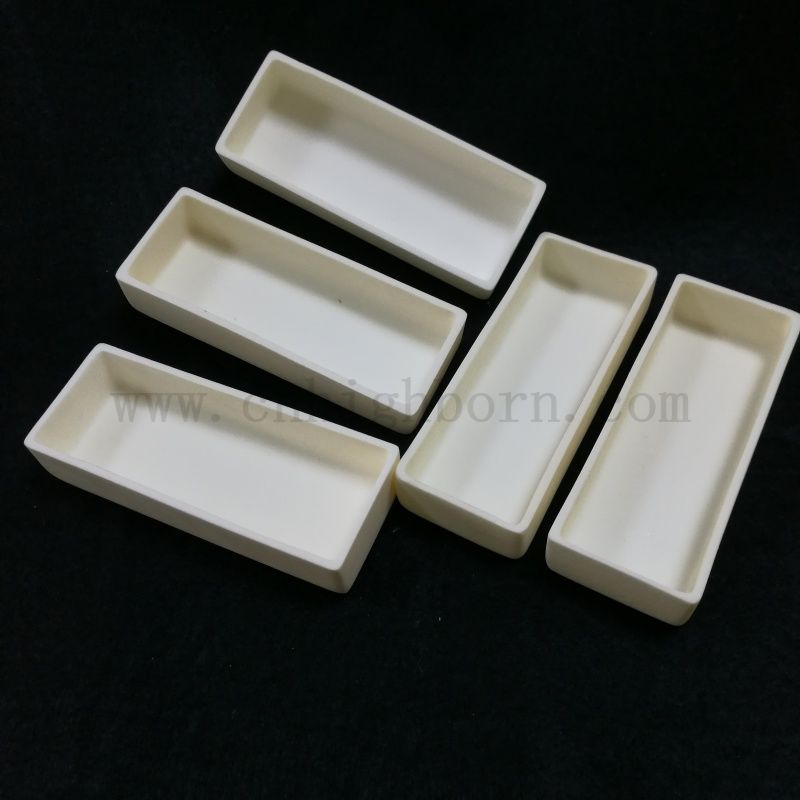 Refractory Corundum Ceramic Combustion Boat 99% Al2o3 Ceramic Heating Crucible