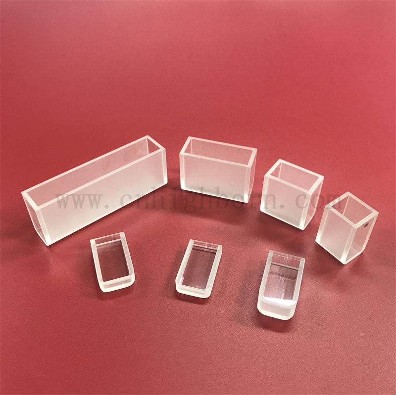  Two Sides Clear Customized Fused Silica Quartz Glass Cuvette