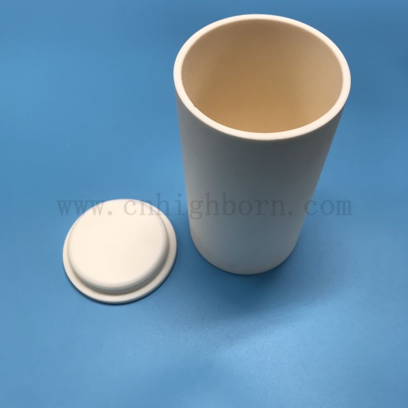 Al2o3 Cylindrical Ceramic Melting Crucible Alumina Pot with Good Sealing Performance T-shaped Lid Cap