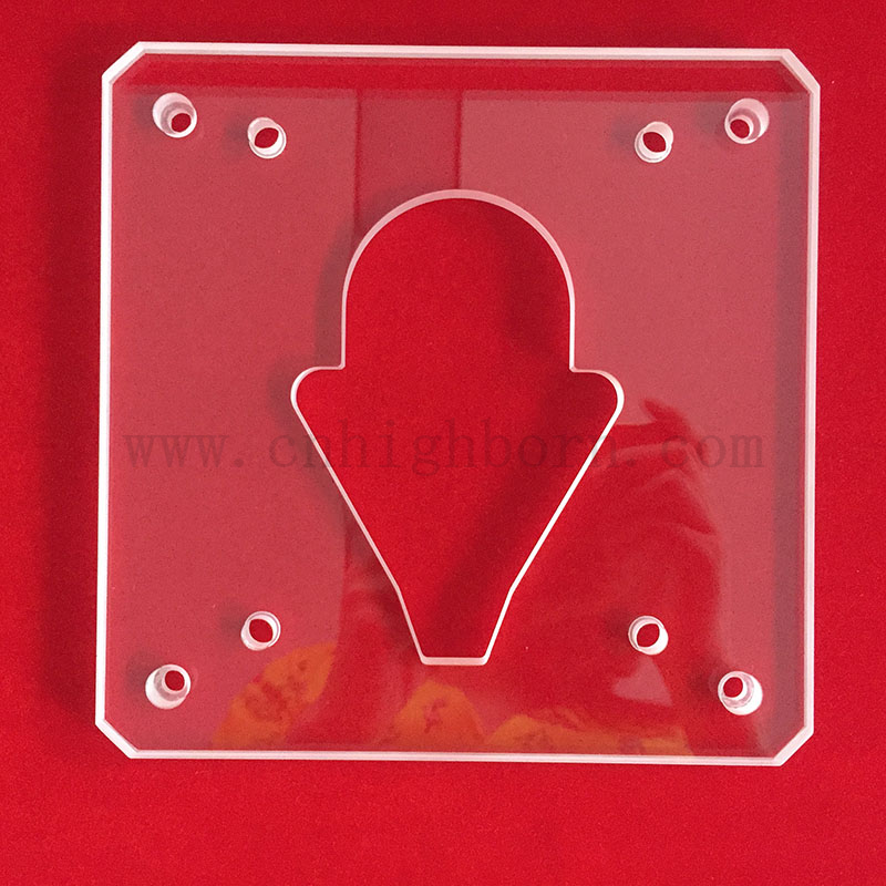 Laser Perforated Slotted Clear Quartz Glass Sheet 