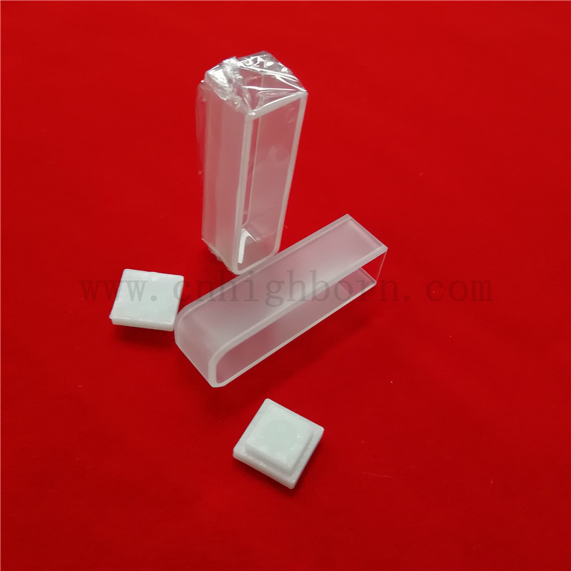 Laboratory Round Bottom Standard Q104 Optical Glass Flow Cell 3.5ml Spectrophotometer Quartz Glass Cuvette