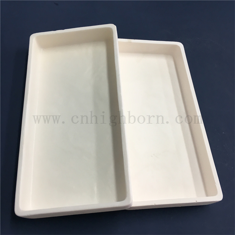 Alumina Molten Metal Sagger Customized 99 Al2O3 Ceramic Rectangular Tray