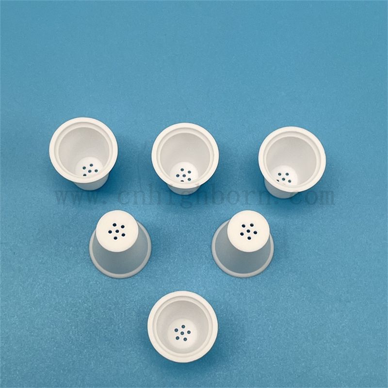Customized 95% Alumina Al2O3 Ceramic Dry Herb Heating Crucibles with Bottom Holes