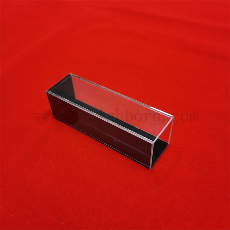 Customized Sample Cell for Lab Analytical Instrument Self Masking Black Quartz Glass Cuvette Absorption Cell