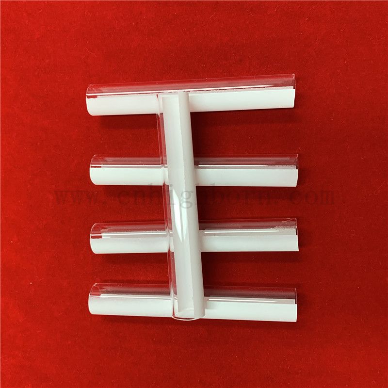 Customied Heat Resistance Half Coated with Ceramic Fused Silica Quartz Glass Tube