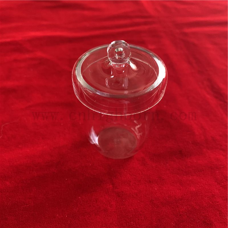 High Corrosion Resistance Transparent Quartz Glass Crucible with Lid