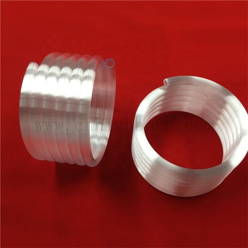 Heat Resistance Opaque Quartz Helix Quartz Tube Fused Silica Glass Spiral Pipe
