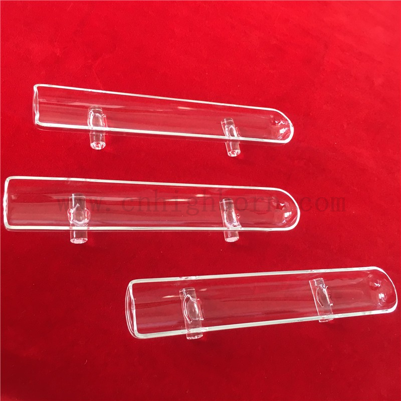 Customized Clear High Temperature Quartz Glass Boat with Legs