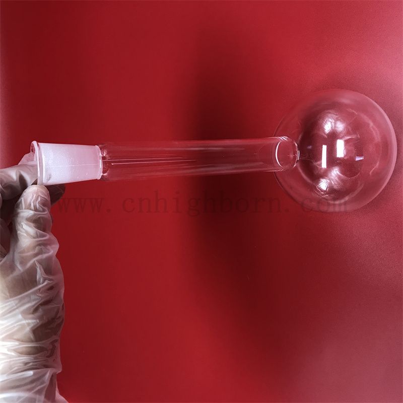 Transparent Long Neck Quartz Glass Round Bottom Flask 500ml