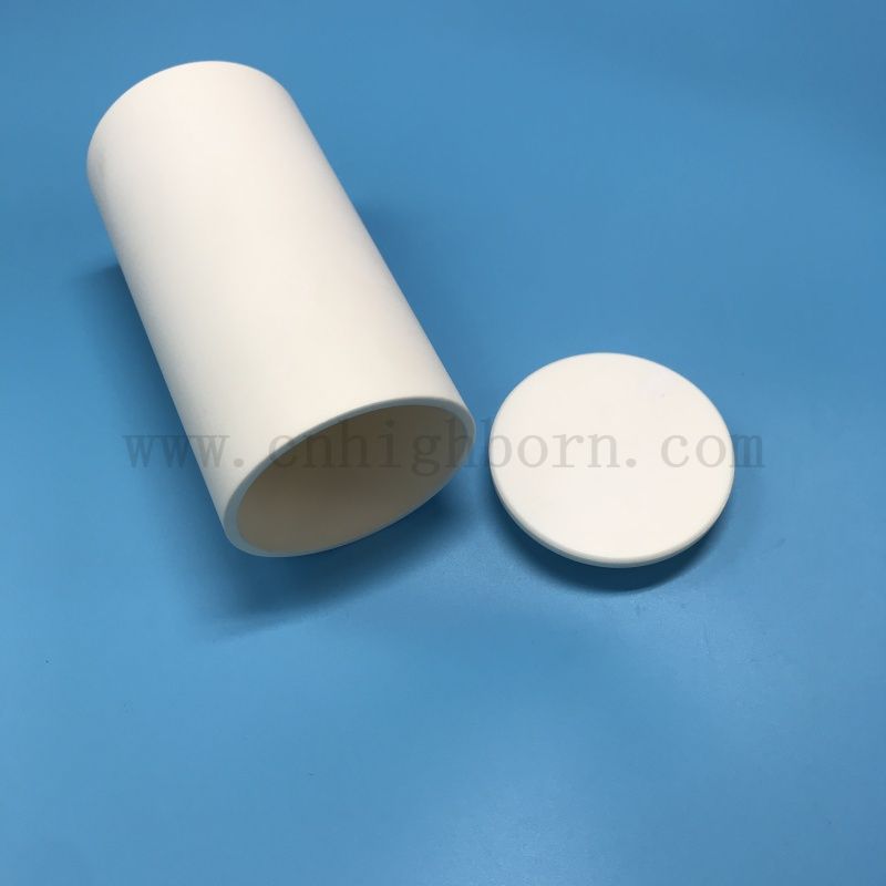 Al2o3 Cylindrical Ceramic Melting Crucible Alumina Pot with Good Sealing Performance T-shaped Lid Cap