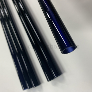 Heat Resistance blue colored Fused Silica Quartz Glass pipe