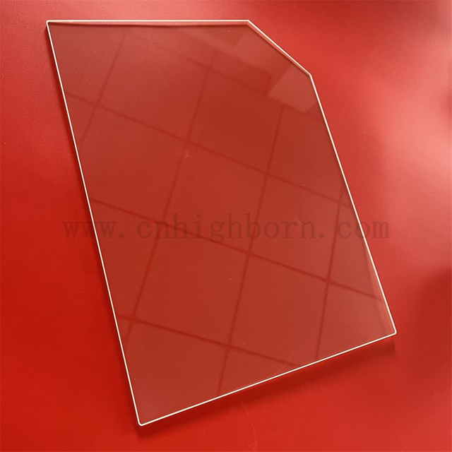 Cut Corner Rectangle Clear Heat Resistant Silica Glass Quartz Plate 
