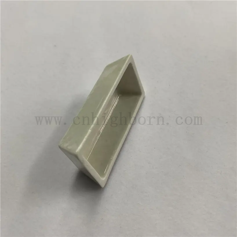 Glazed Ceramic Boat Square Porcelain Crucible for Ash Content Analysis of Coal