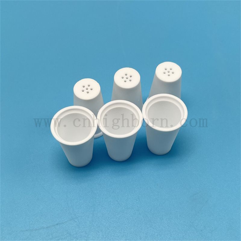 Customized 95% Alumina Al2O3 Ceramic Dry Herb Heating Crucibles with Bottom Holes