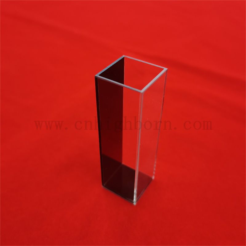 Customized Sample Cell for Lab Analytical Instrument Self Masking Black Quartz Glass Cuvette Absorption Cell