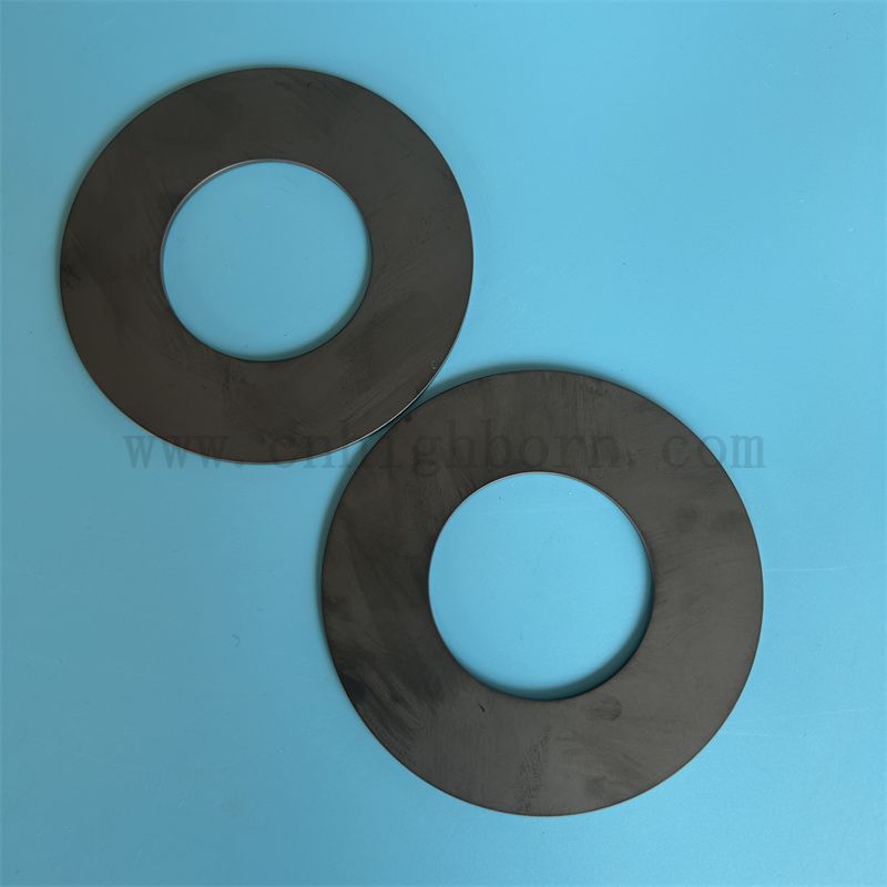 Insulator Black Silicon Carbide Plate Wear Resistant Large Diameter SiC Ceramic Ring 