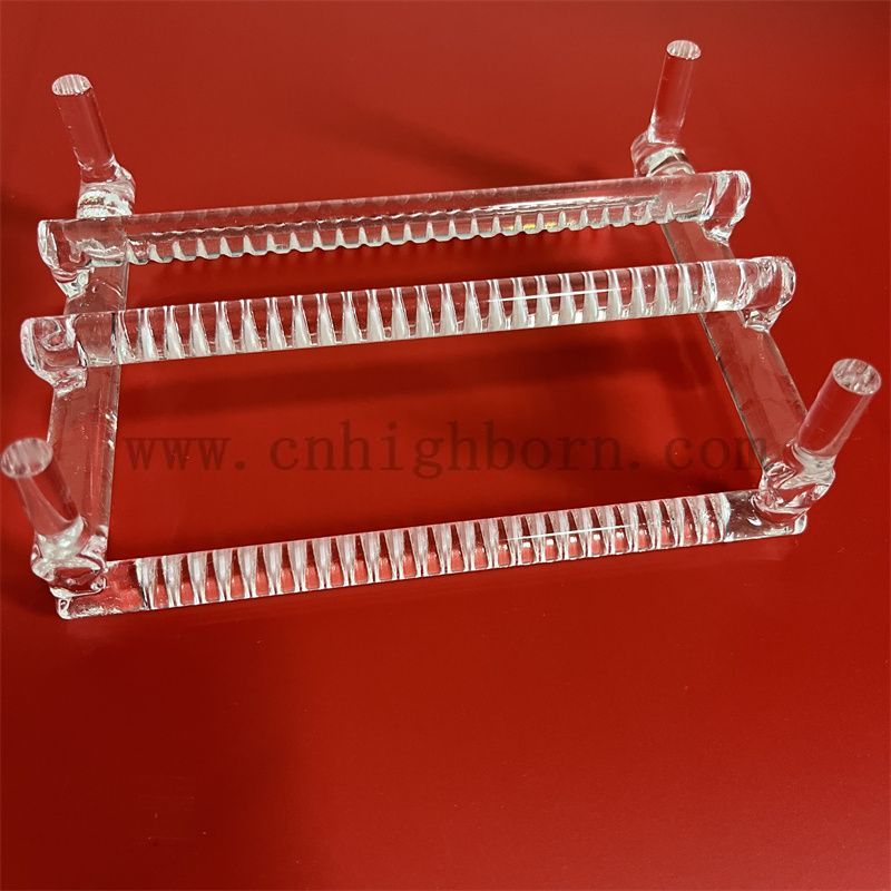 clear silica glass boat