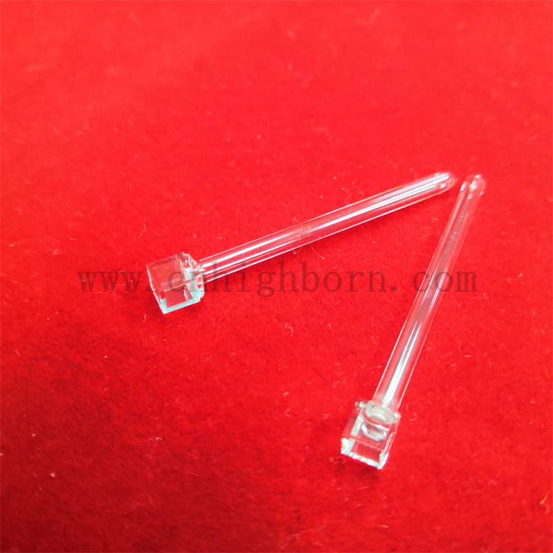 Quartz cuvette with tubes