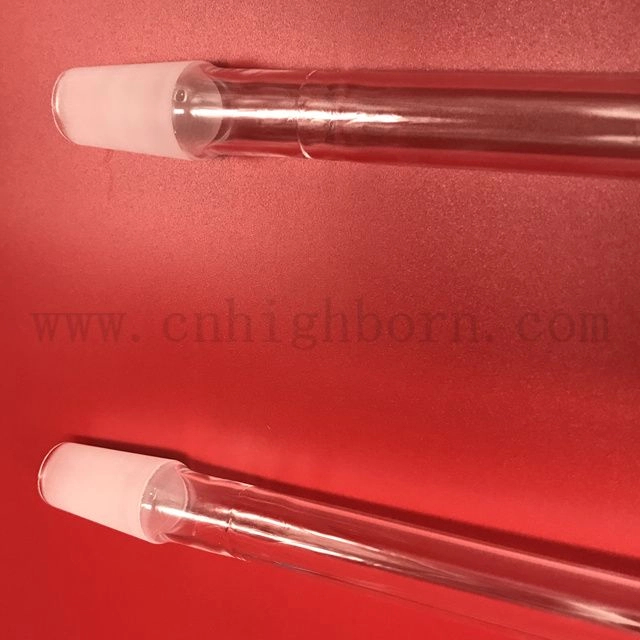 Customized Size Transparent Quartz Fused Glass Tube with Sand Blasted Male Ends