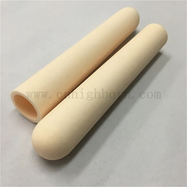 Customized High Temperature Resistance Al2O3 Alumina Ceramic Tube Aluminum oxide ceramics One End Closed Pipe
