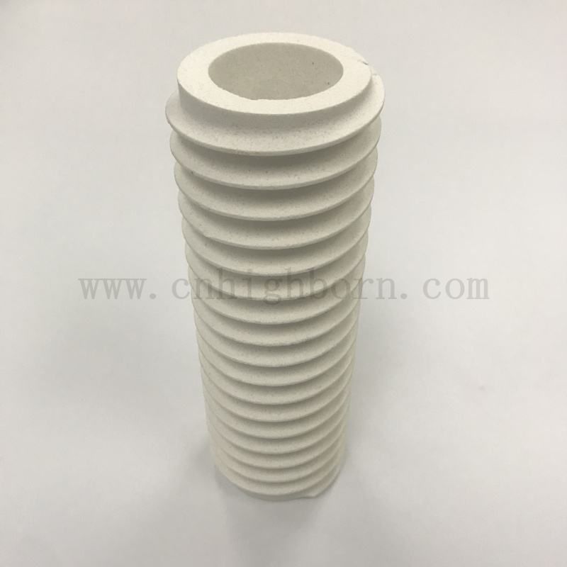 Customizable Mullite Ceramic Pipe Thread Tube High Temperature Resistant for Kiln