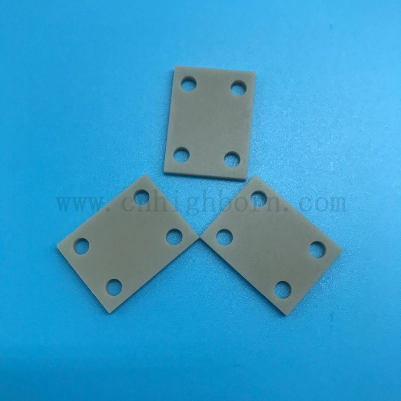 High Thermal Conductivity AlN Disc with Holes Aluminum Nitride Ceramic Drilled Plate