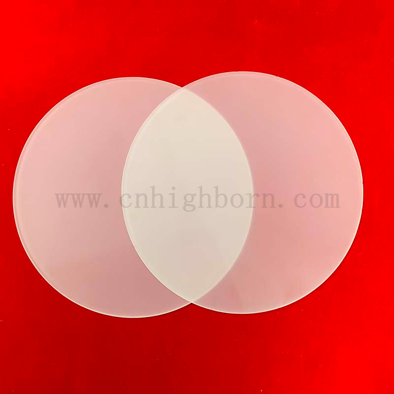 Fused Silica Frosted Quartz Glass Plate Round Quartz Wafer