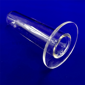 Customized Transparent Quartz Flange Tube Round Bottom Clear Silica Glass Pipe