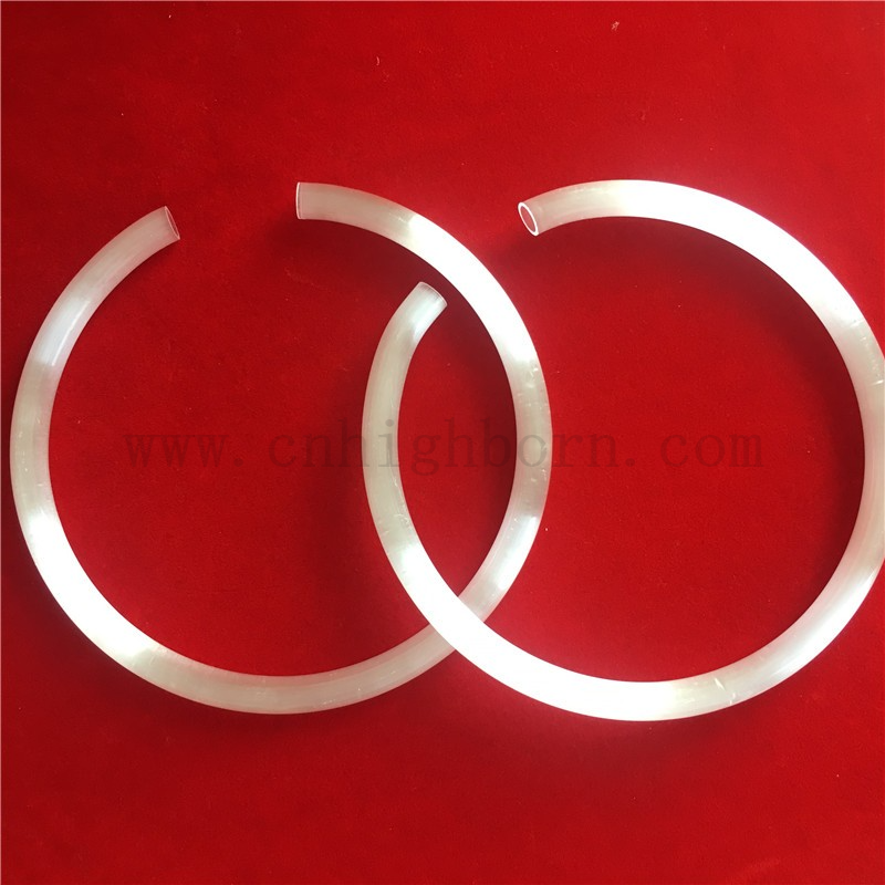 Customize C Shape Opaque Frosted Quartz Glass Tube