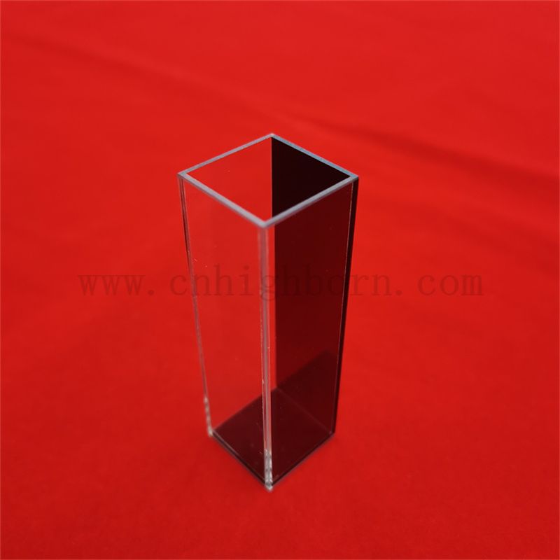 Customized Sample Cell for Lab Analytical Instrument Self Masking Black Quartz Glass Cuvette Absorption Cell