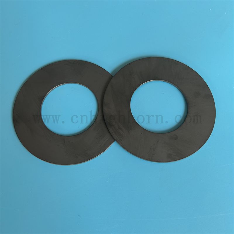 Insulator Black Silicon Carbide Plate Wear Resistant Large Diameter SiC Ceramic Ring 