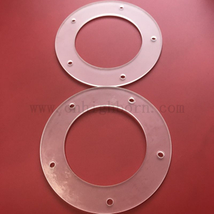 Customized Frosty Quartz Glass Flange with Hole for Heating 