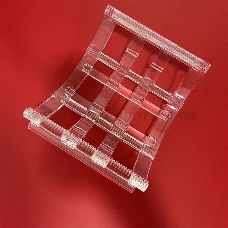 Factory Supply Solar Energy Customized Transparent Fused Silica Quartz Glass Wafer Boat