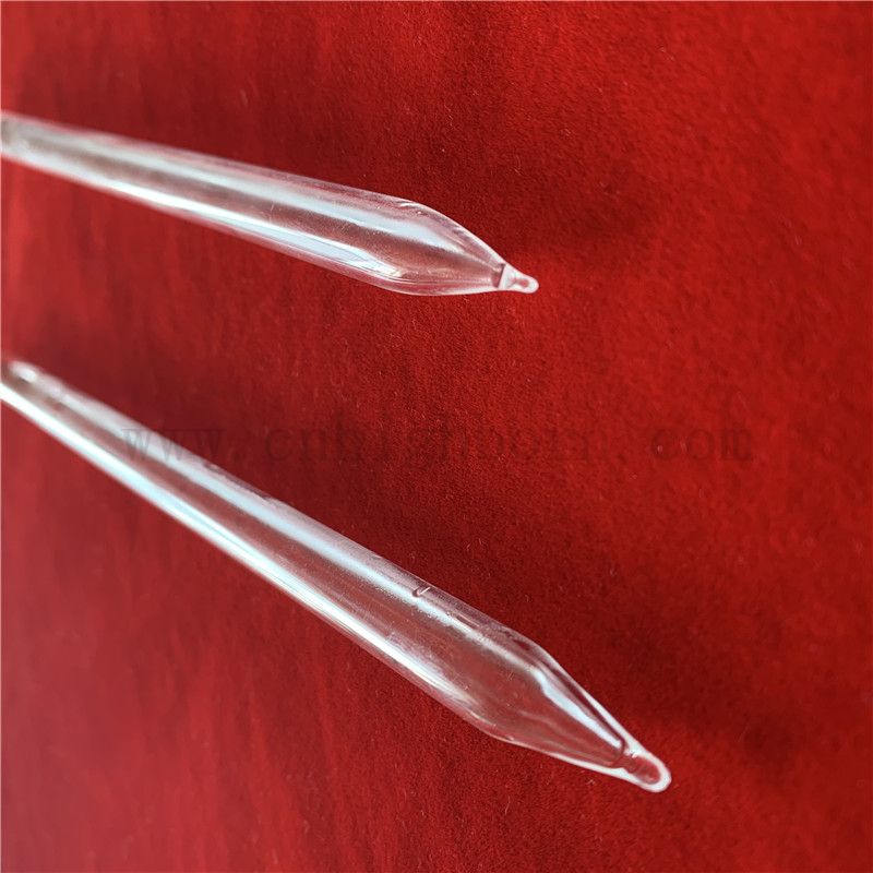 Heat Resistance Clear High Purity Quartz Tube Silica Glass Pipe with Point Ends