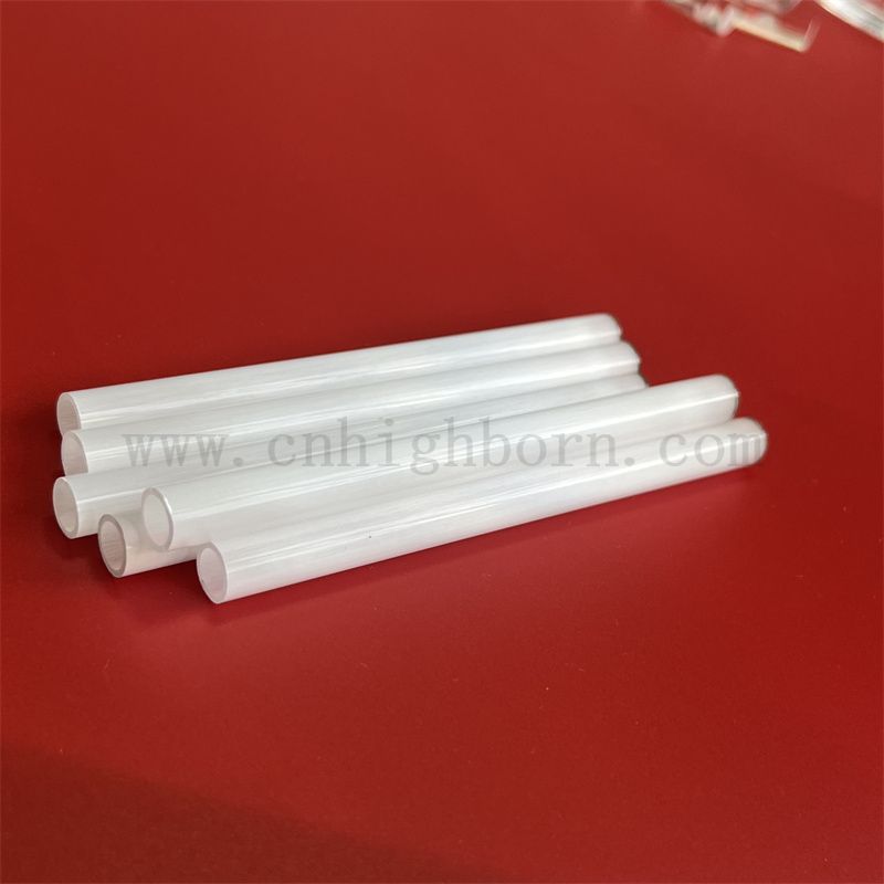 Customized Size Milky Quartz Fused Glass Tube Opaque Quartz Pipe