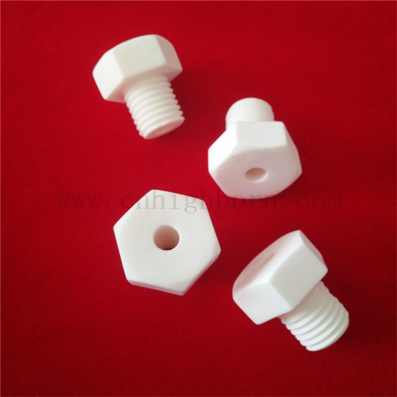 Alumina Ceramic Screw Customized M6 M8 95 Al2O3 Insulation Hexagon Nut