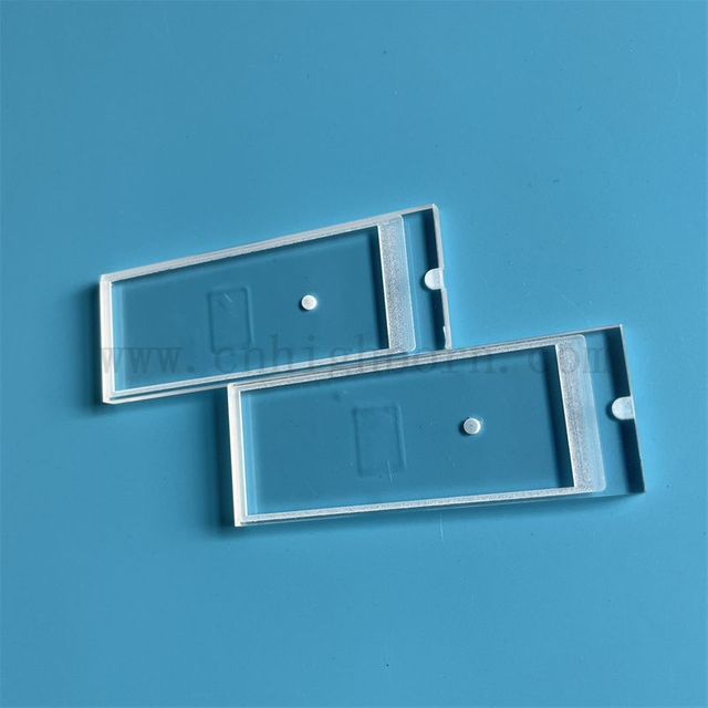 Deep Processing Rectangular Clear Quartz Glass Panel with Laser Boring