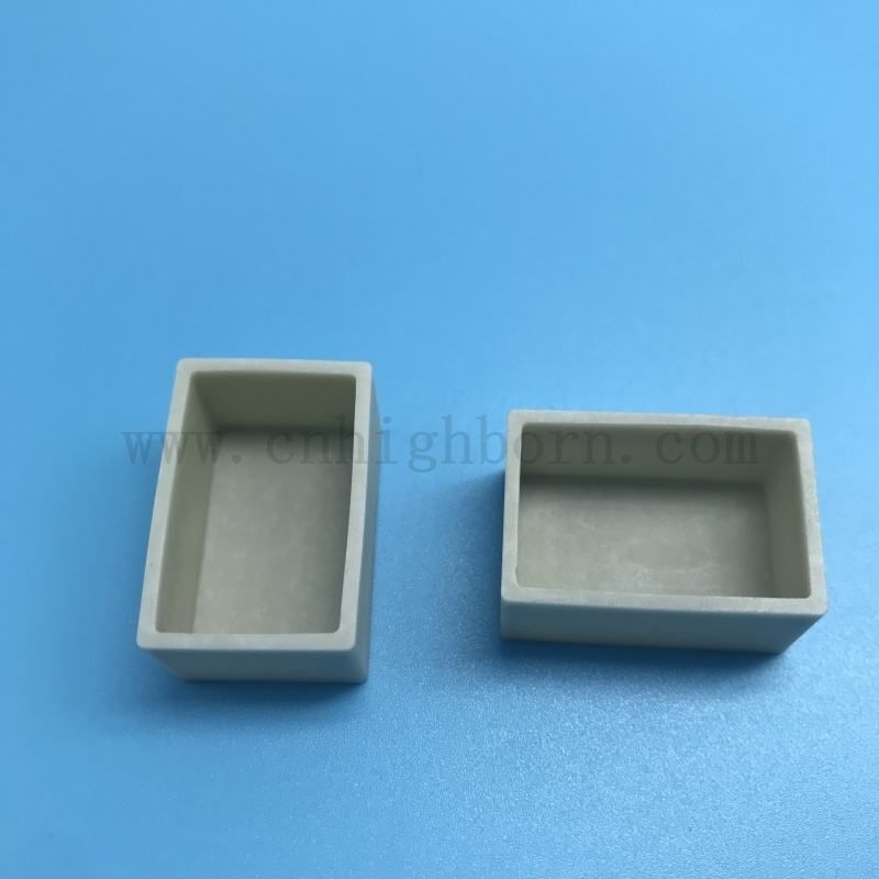High Heat Conductivity Cylindrical Aluminum Nitride Crucible Insert/AlN Ceramic Cup / Pot for Melting 