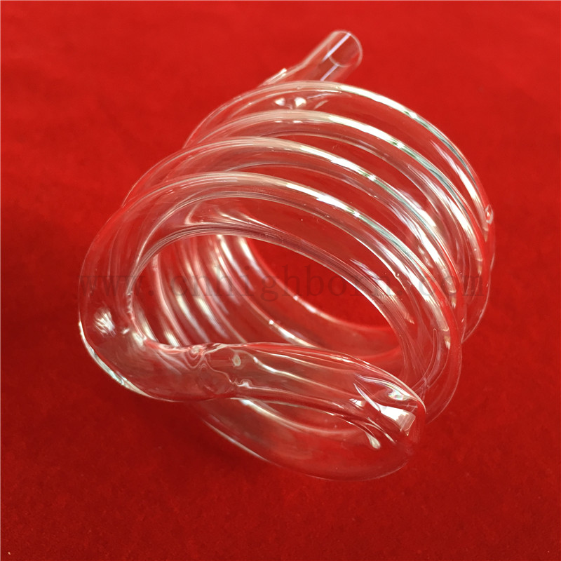 Customized Heat Resistance Transparent Helical Quartz Glass Tube