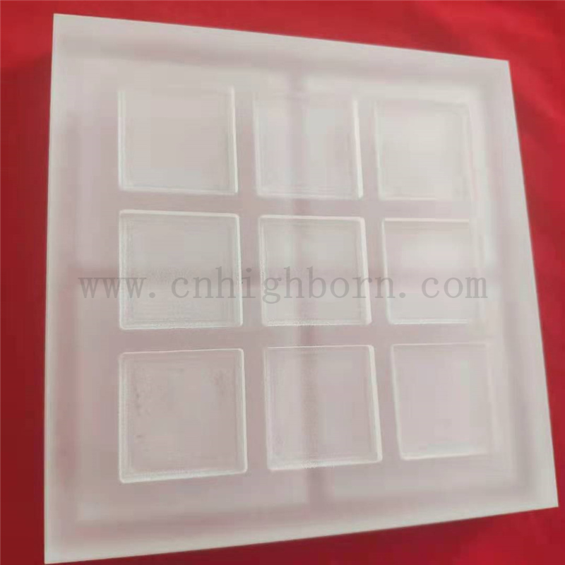 Customized Frosted Slotting Square Quartz Crystal Glass Window