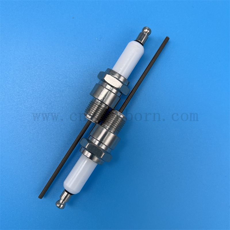 Glazed 95 Alumina Spark Plug Customized Al2O3 Electrode Ignition