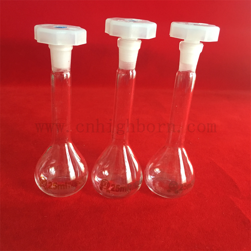 Clear Lab borosilicate Glass Volumetric Flask Bottle with Sealed Top