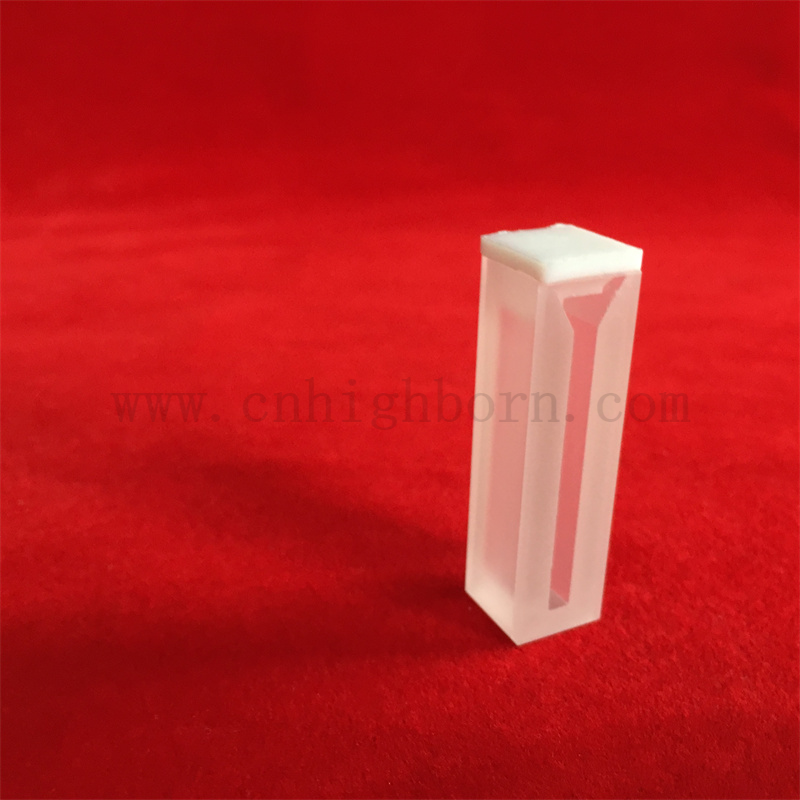 Laboratory Consumables Standard Q254 Quartz Glass Cuvette Micro Cell with Frosted Walls And Lid